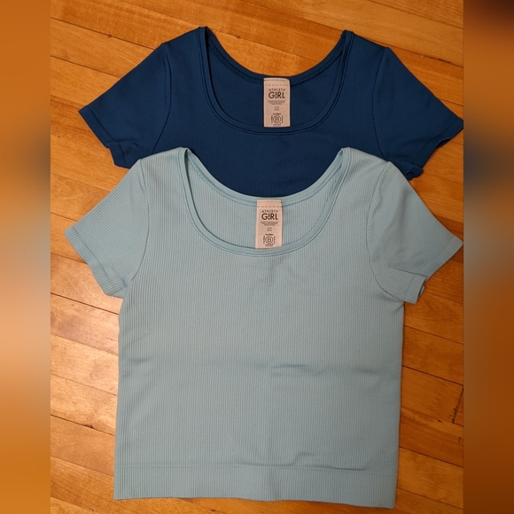 Athleta Other - Two Athleta Girl Blue Ribbed Tops